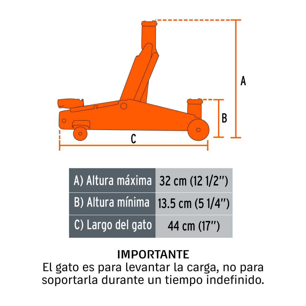 Gato Hidráulico de Patín, 2T, 30 Movimientos, Truper