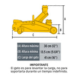 Gato Hidráulico de Patín 1.5T, 32 Movimientos, Pretul