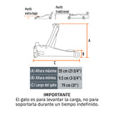 Gato Hidráulico Profesional de Patín, 3.5T, Elevación Rápida