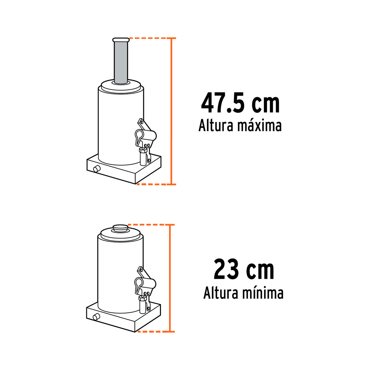Gato Hidráulico de Botella de 16 Ton, Truper