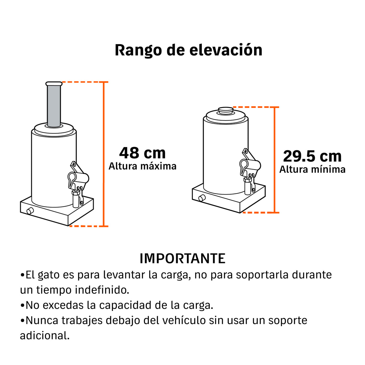 Gato Hidráulico de Botella de 50 Ton, Truper