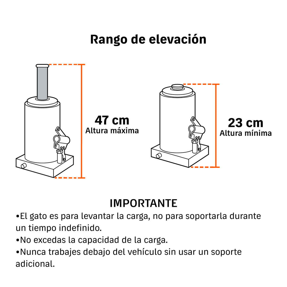 Gato Hidráulico de Botella de 8 Ton, Truper