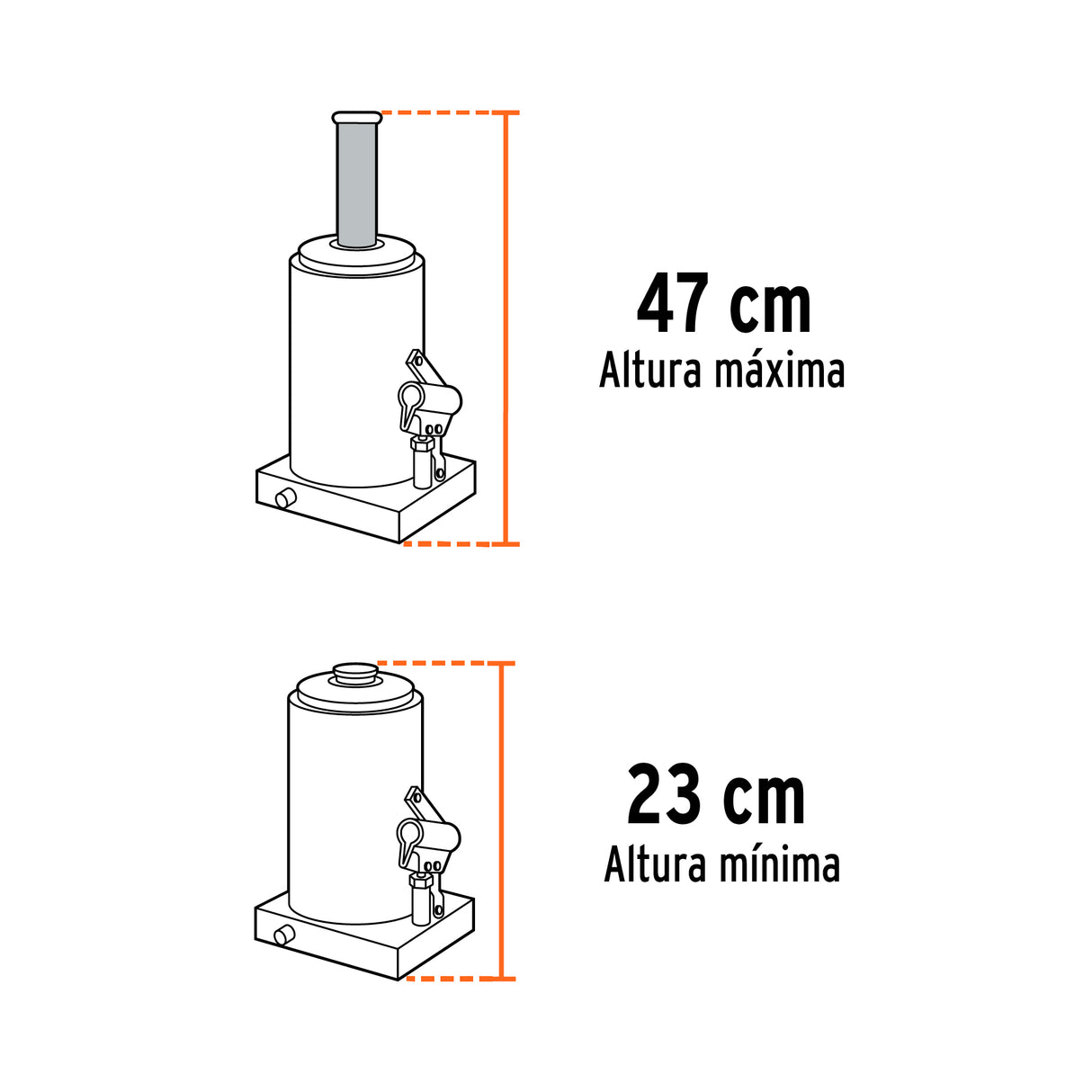 Gato Hidráulico de Botella de 8 Ton, Truper
