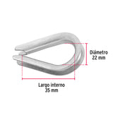 Bolsa con 10 Guardacabos para Cable de Acero de 3/16', Fiero