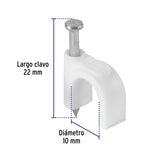 Bolsa con 500 Grapas Blancas de 10 mm para Cable Redondo