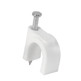 Bolsa con 20 Grapas Blancas de 12 mm para Cable Redondo