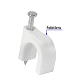 Bolsa con 20 Grapas Blancas de 12 mm para Cable Redondo