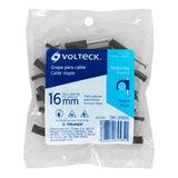Bolsa con 20 Grapas Negras de 16 mm para Cable Redondo