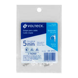 Bolsa con 20 Grapas Blancas de 5 mm para Cable Redondo