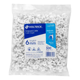 Bolsa con 500 Grapas Blancas de 6 mm para Cable Redondo