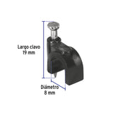 Bolsa con 20 Grapas Negras de 8 mm para Cable Redondo