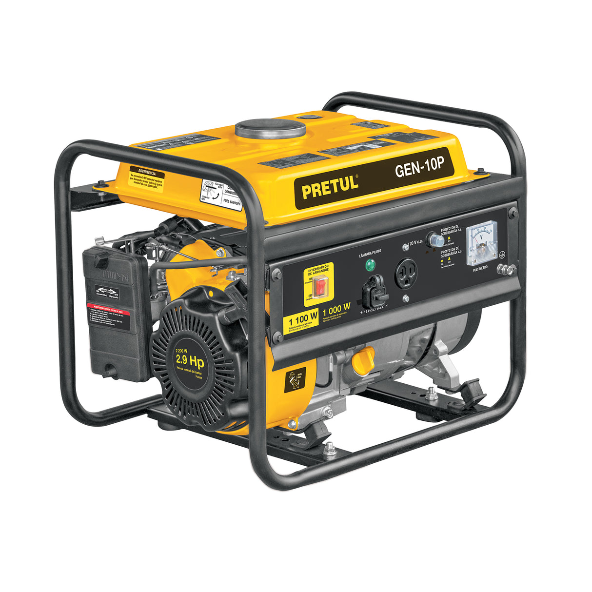 Generador Portátil 1 kW Motor a Gasolina, Pretul
