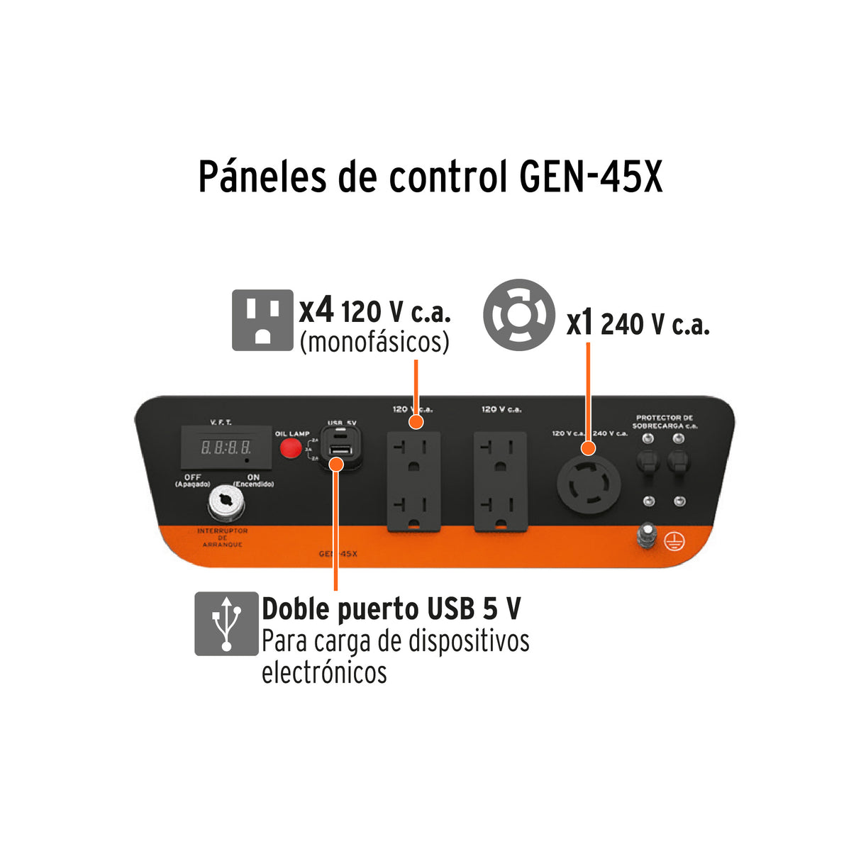 Generador Portátil 4.5 kW Motor a Gasolina, Truper