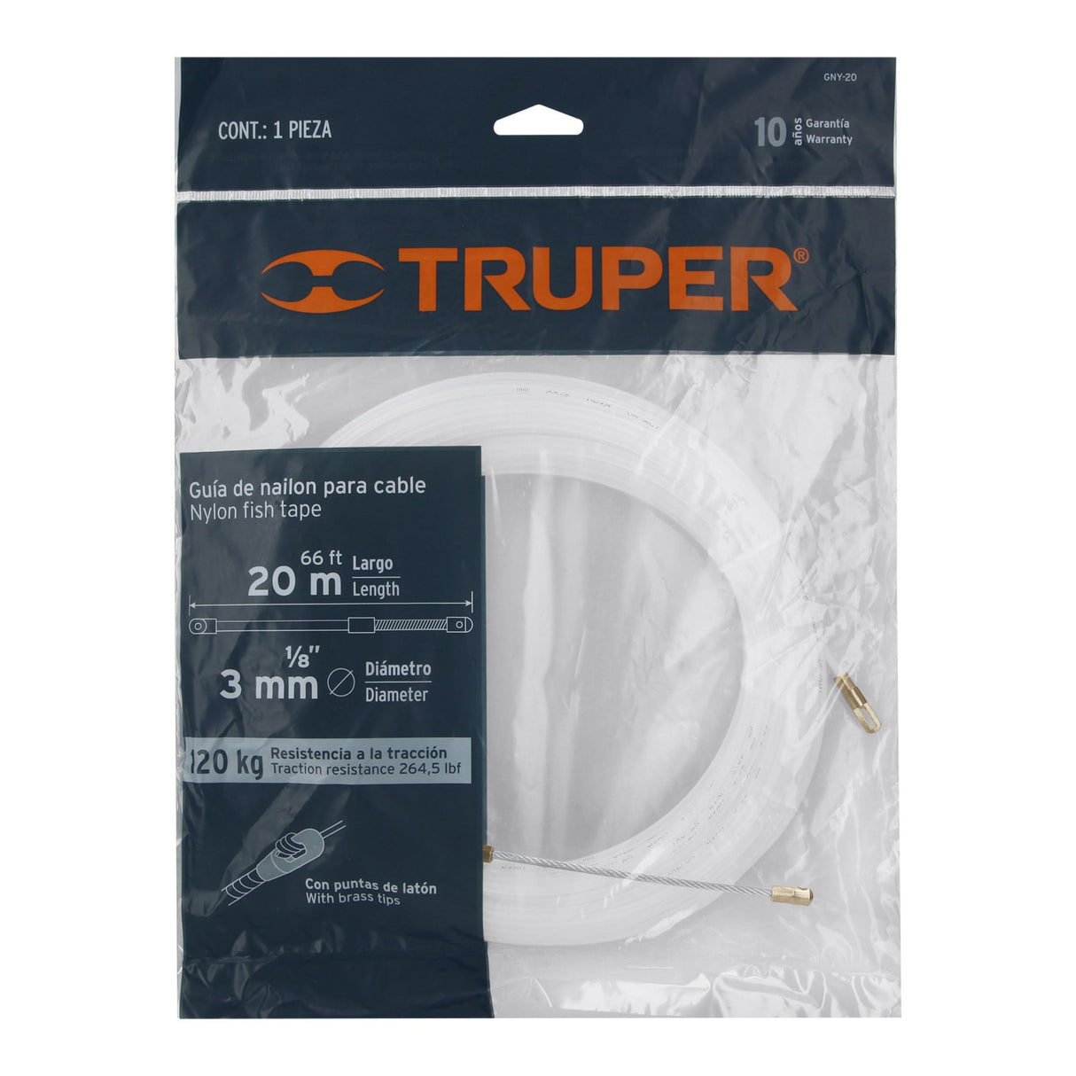 Guía de Nylon de 20 m para Cable, Truper