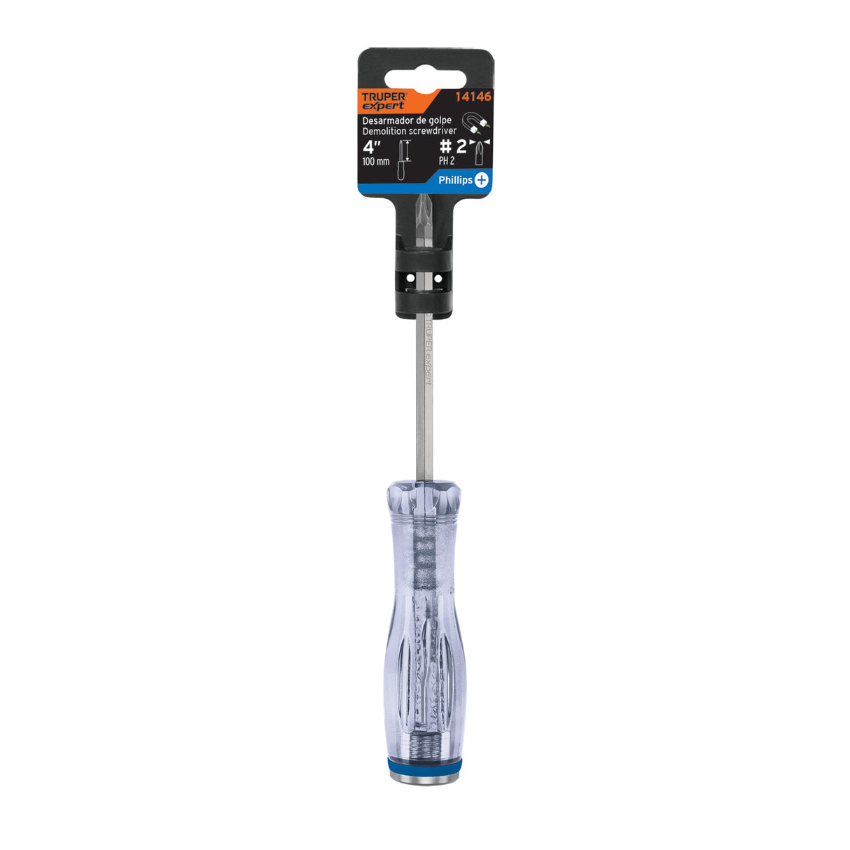 Desarmador de Cruz de Golpe 1/4' X 4', Truper Expert