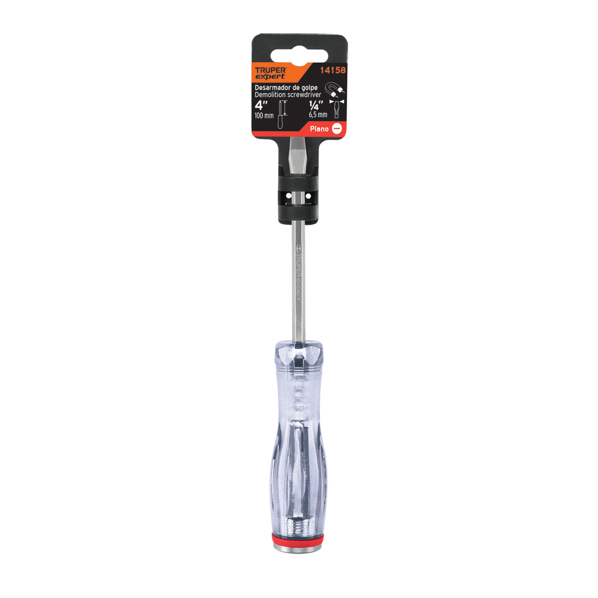Desarmador Plano de Golpe 1/4' X 4', Truper Expert