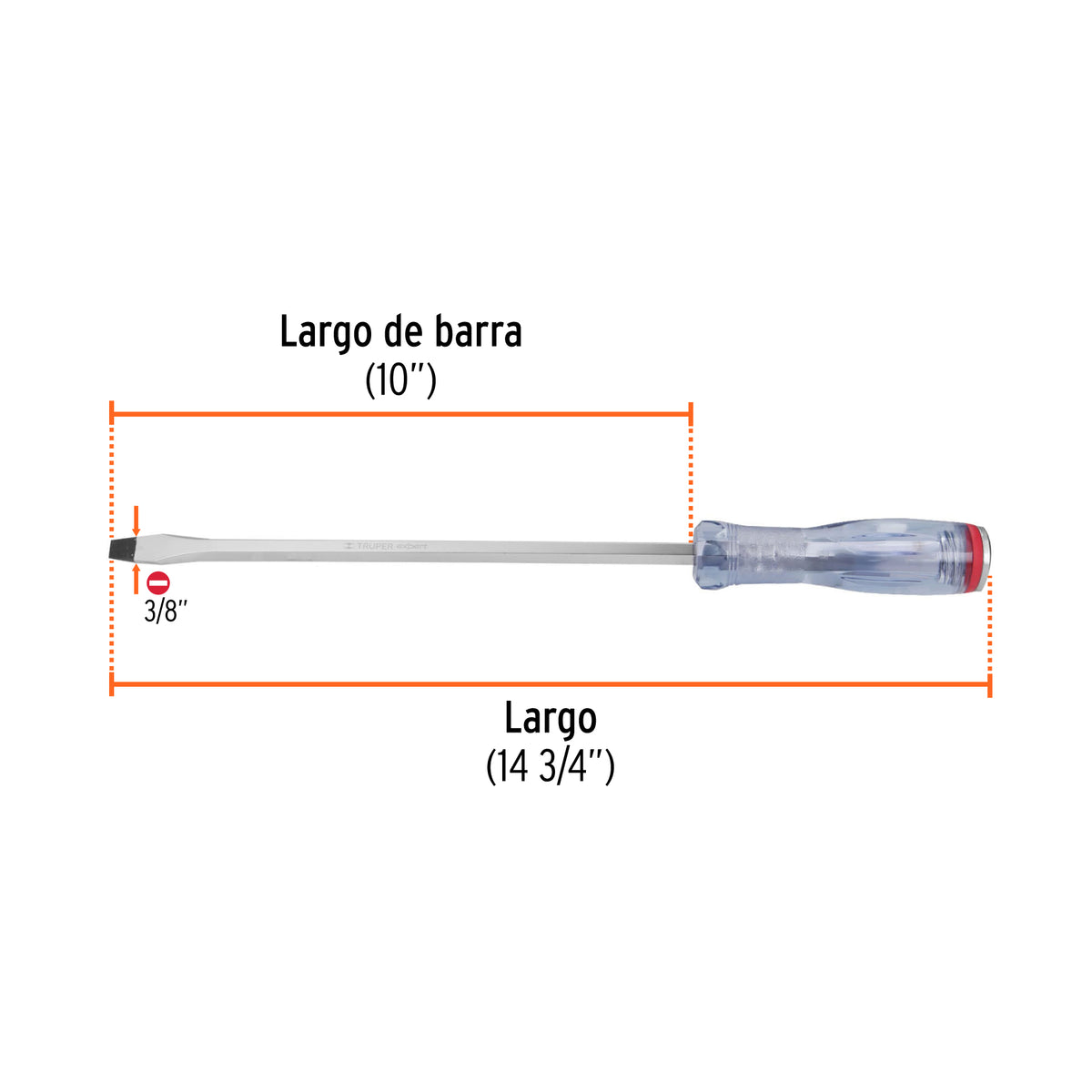 Desarmador Plano de Golpe 3/8' X 10', Truper Expert
