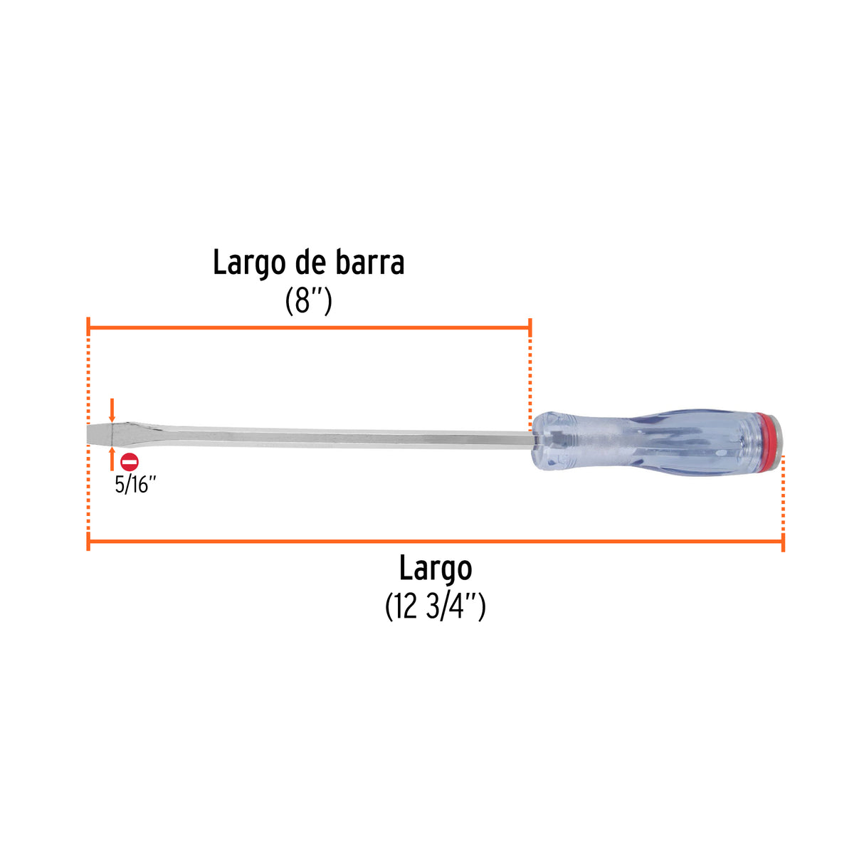 Desarmador Plano de Golpe 5/16' X 8', Truper Expert