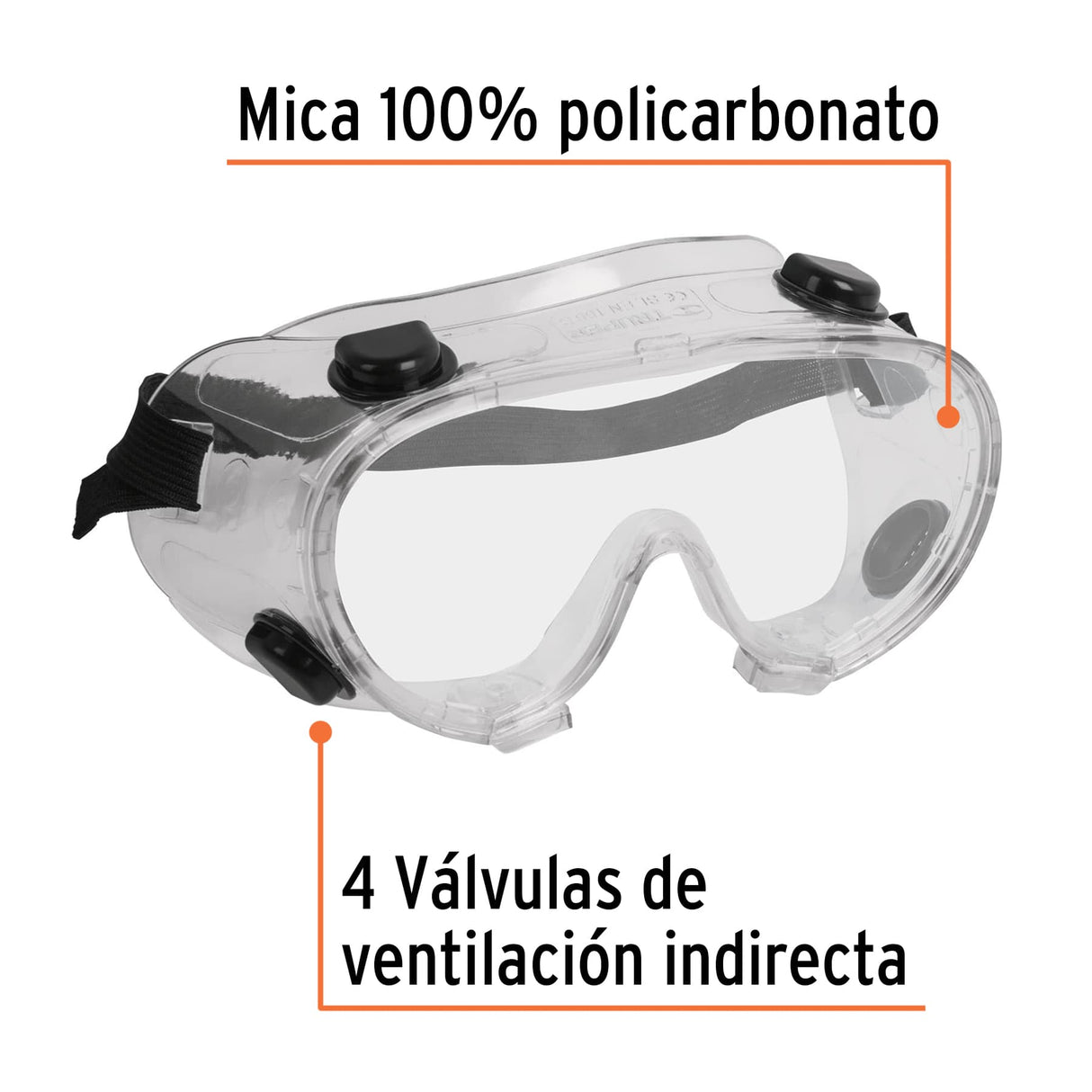 Goggles de Seguridad con Válvulas de Ventilación Indirecta