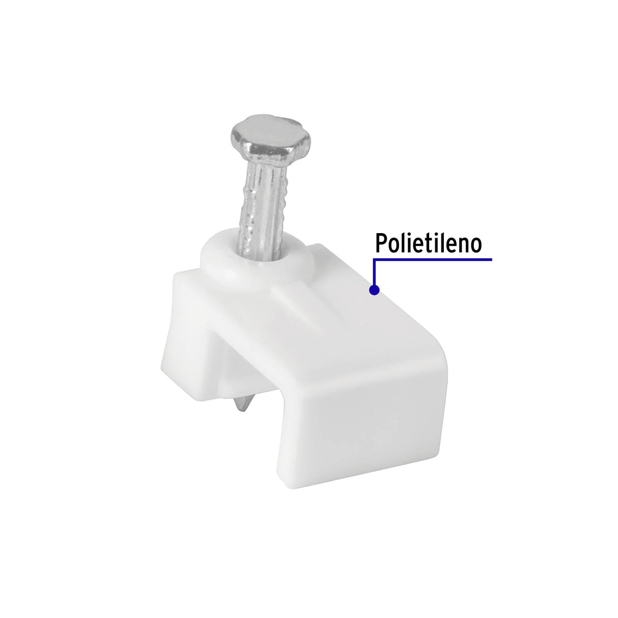 Bolsa con 500 Grapas Blancas de 5 X 8.5 mm para Cable Plano