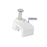 Bolsa con 500 Grapas Blancas de 5 X 8.5 mm para Cable Plano