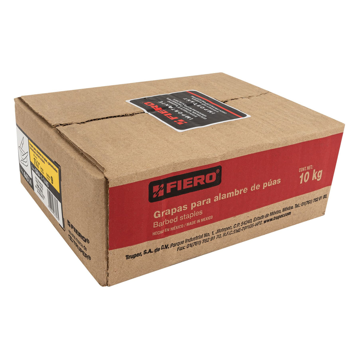 Caja con 10 kg Grapas 1-1/4' Galvanizadas para Alambre de Púas