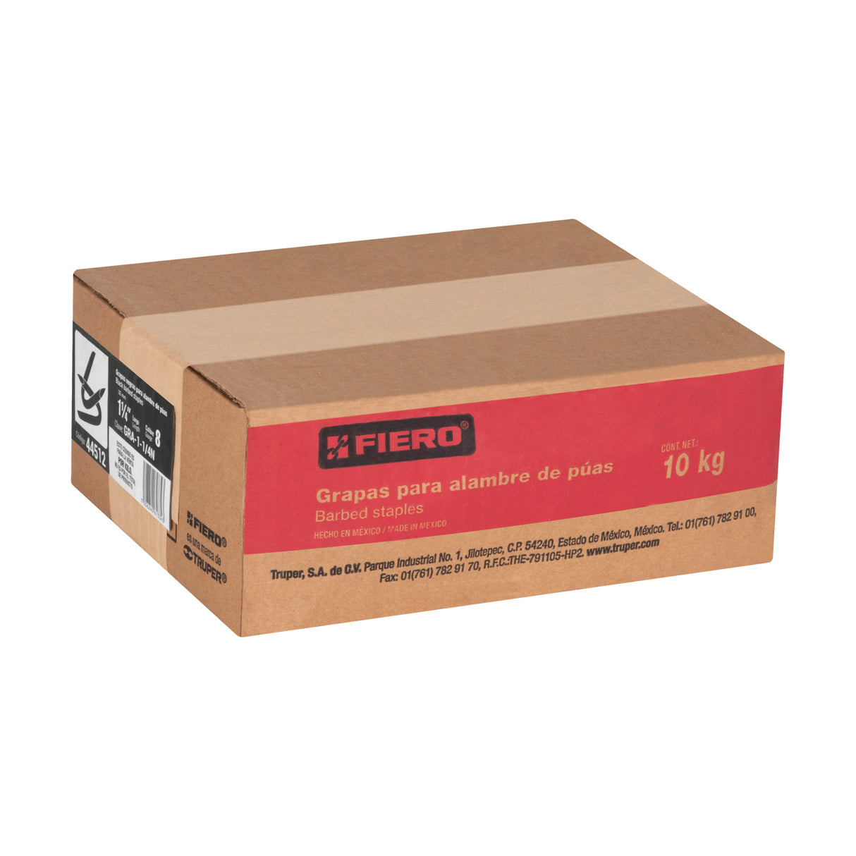 Caja con 10 kg de Grapas 1-1/4' Negras para Alambre de Púas