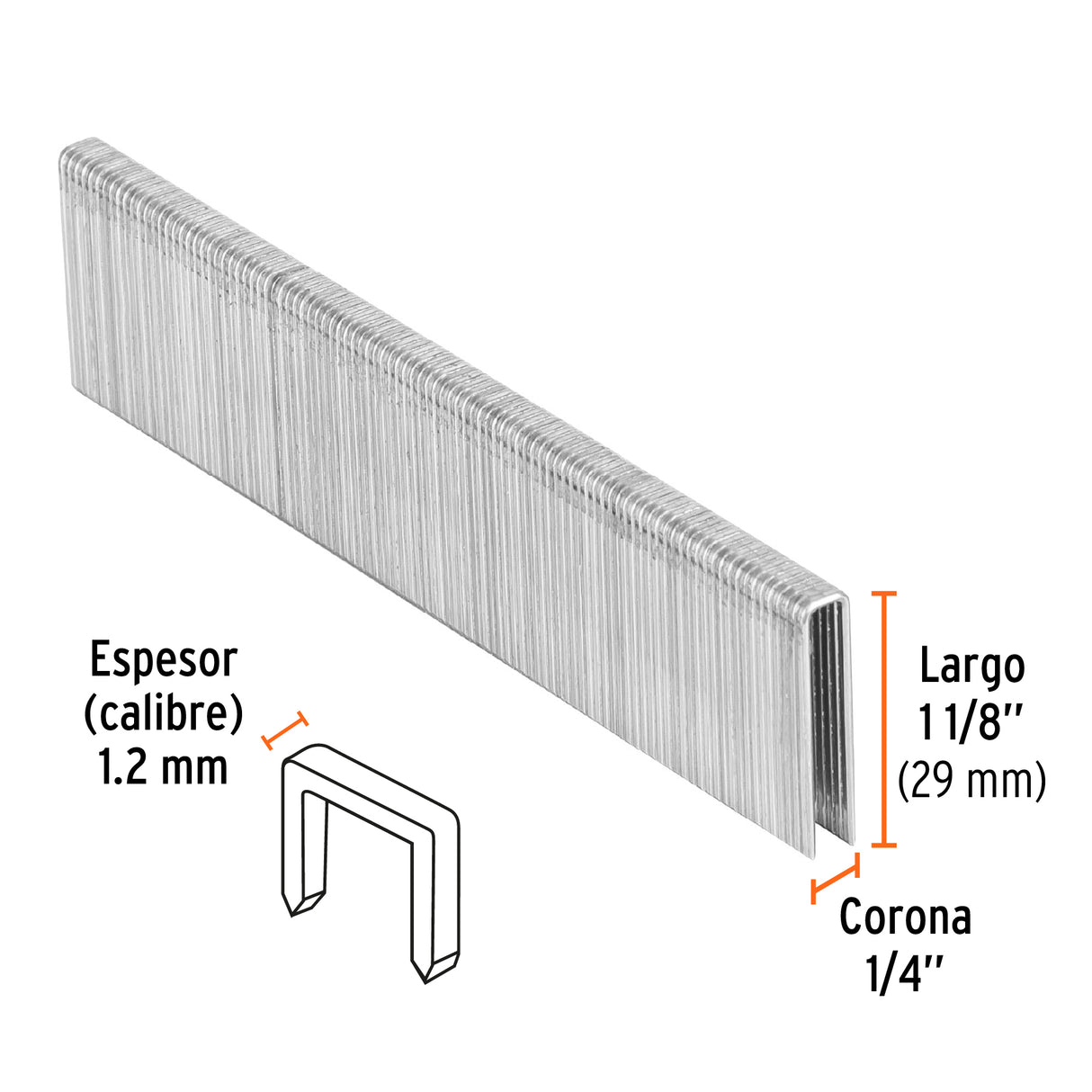 Caja con 5000 Grapas Corona 1/4' Calibre 18, 28 mm para ENNE-120