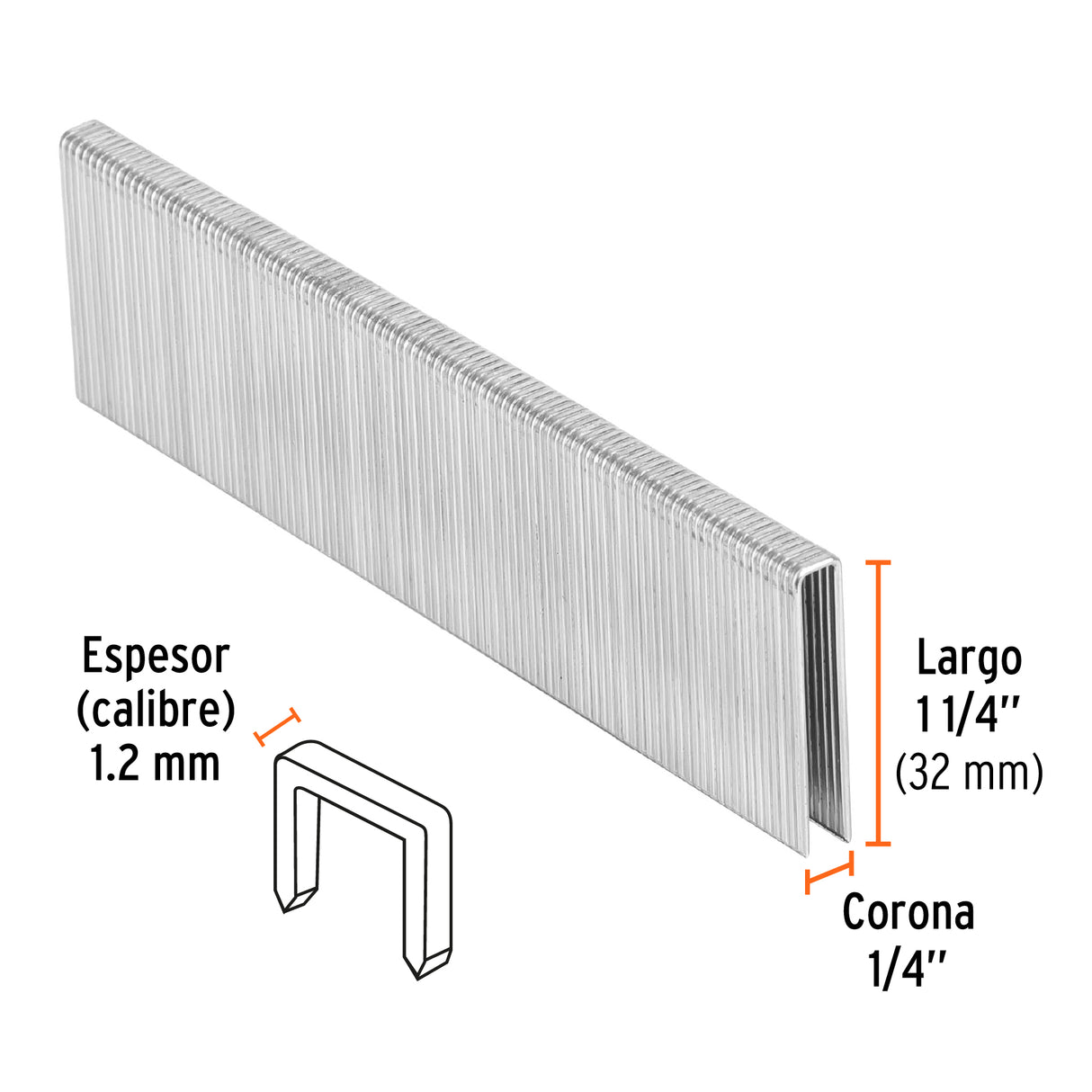 Caja con 5000 Grapas Corona 1/4' Calibre 18, 32 mm para ENNE-120