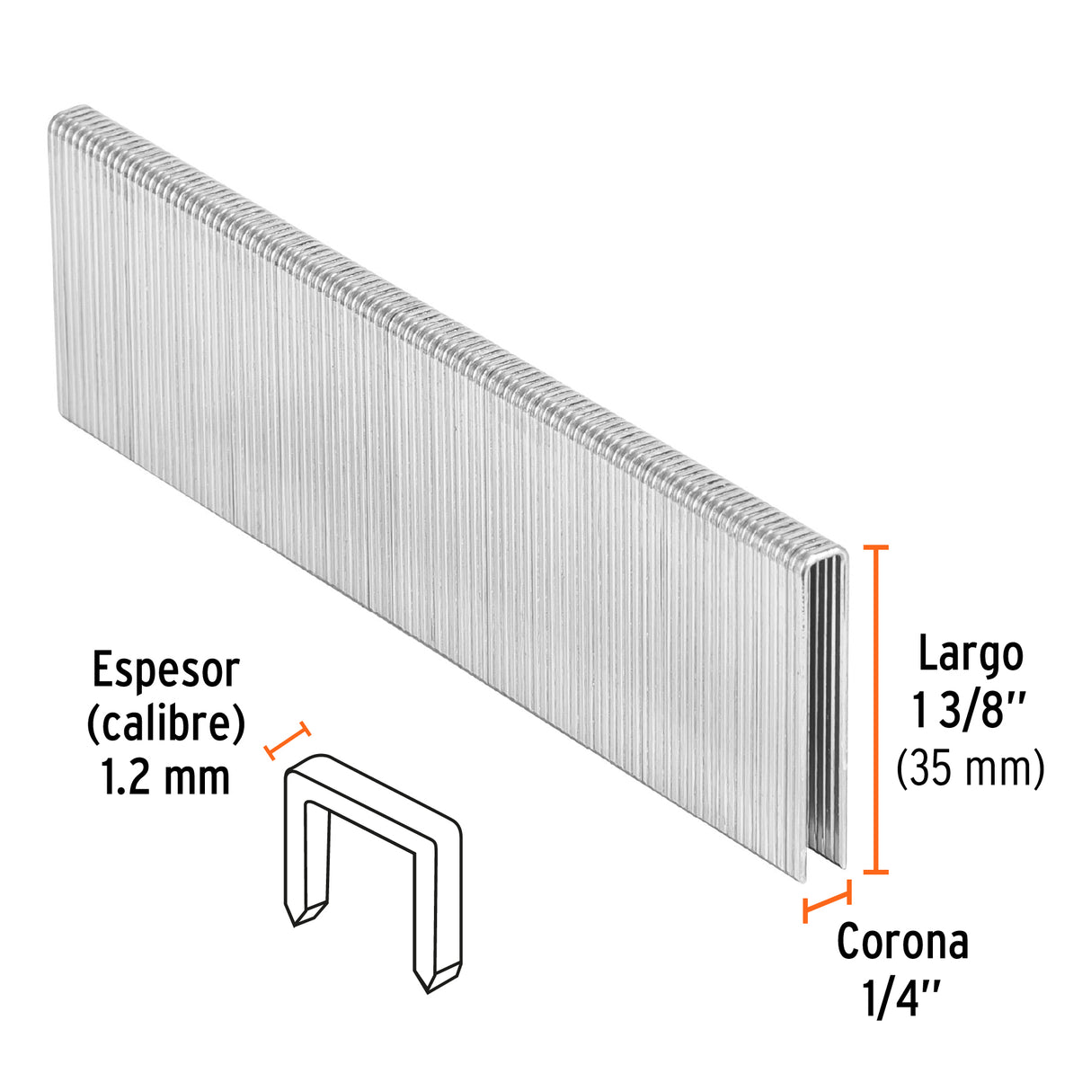 Caja con 5000 Grapas Corona 1/4' Calibre 18, 35 mm para ENNE-120