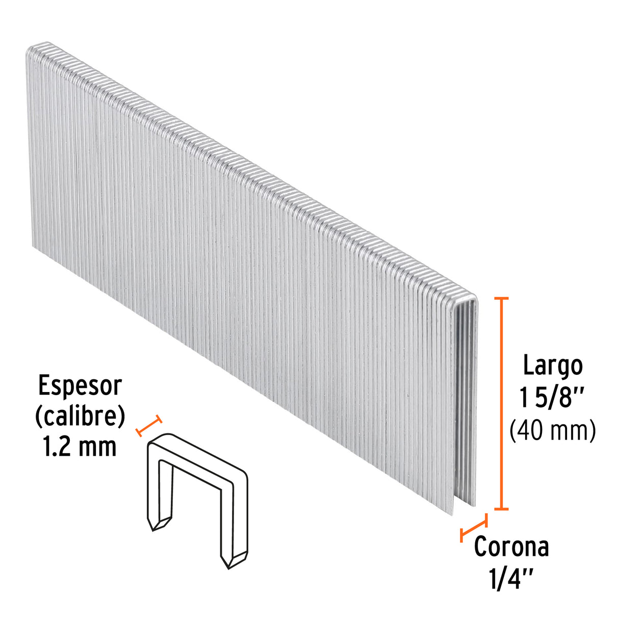 Caja con 5000 Grapas Corona 1/4' Calibre 18, 40 mm para ENNE-120