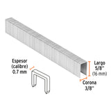 Caja con 5000 Grapas Corona 3/8' Calibre 22, 16 mm para ENNE-70