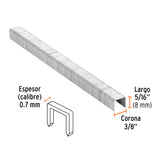 Caja con 5000 Grapas Corona 3/8' Calibre 22, 8 mm para ENNE-70