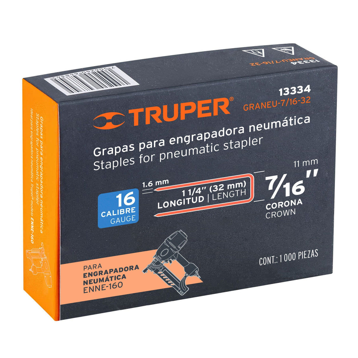 Caja con 1000 Grapas Corona 7/16' Cal. 16, 32 mm para ENNE-160
