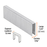 Caja con 1000 Grapas Corona 7/16' Cal. 16, 32 mm para ENNE-160
