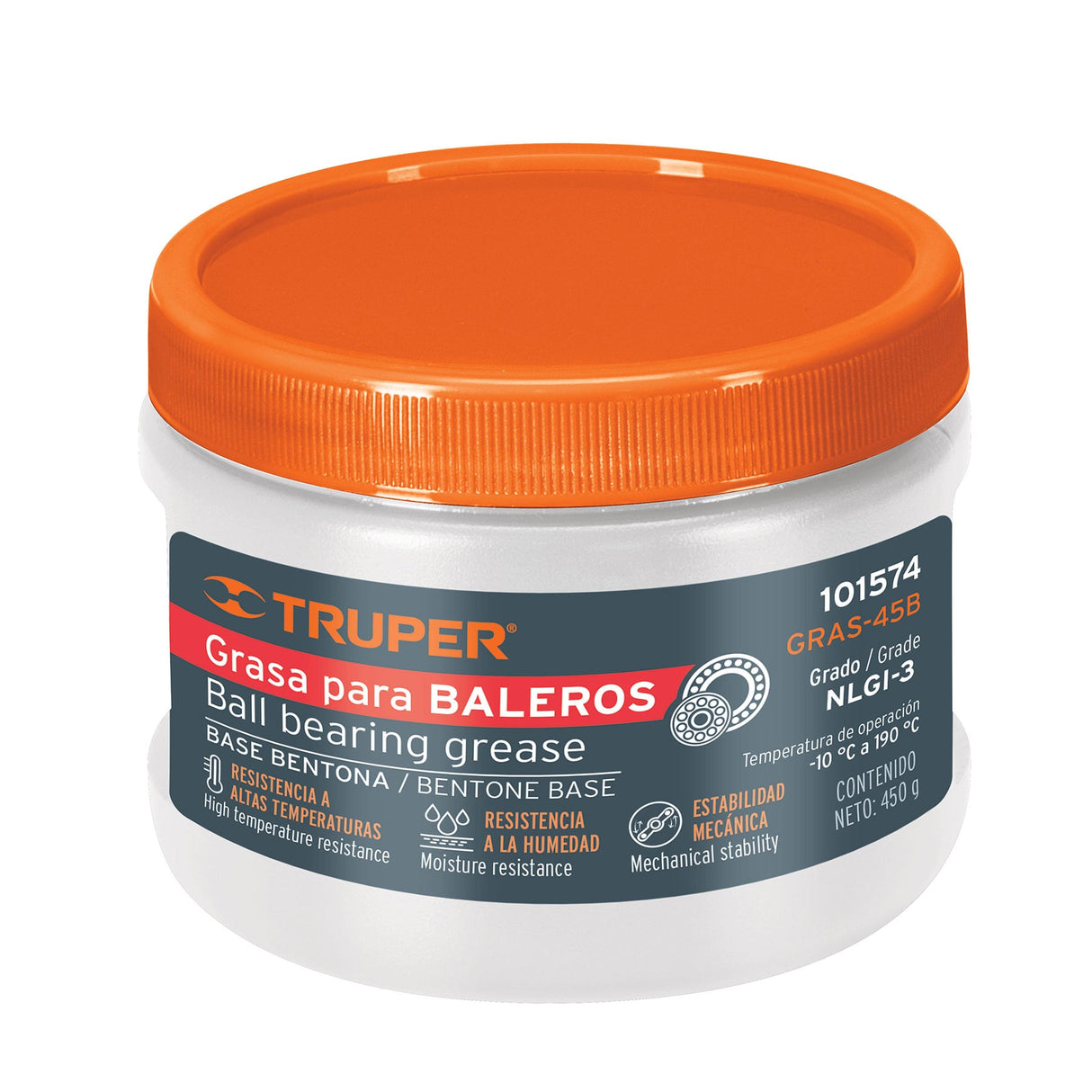 Grasa Automotriz, Base Bentona, 450 g, Truper