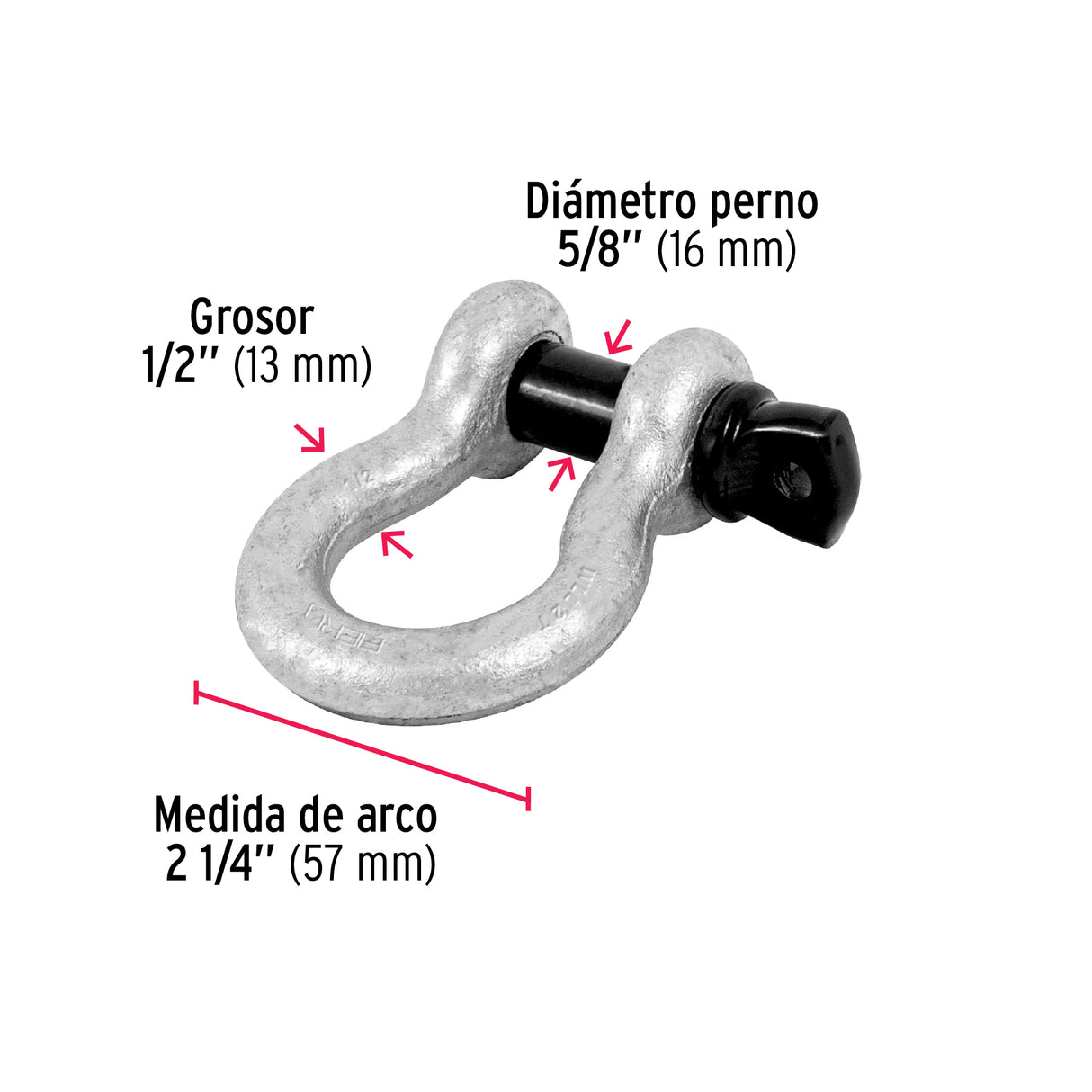 Grillete de Acero Forjado 1/2', Fiero