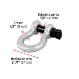 Grillete de Acero Forjado 1/2', Fiero