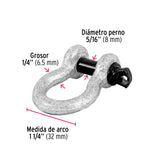 Grillete de Acero Forjado 1/4', Fiero