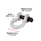 Grillete de Acero Forjado 3/16', Fiero