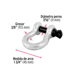 Grillete de Acero Forjado 3/8', Fiero