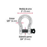 Grillete de Acero Forjado 5/8', Fiero