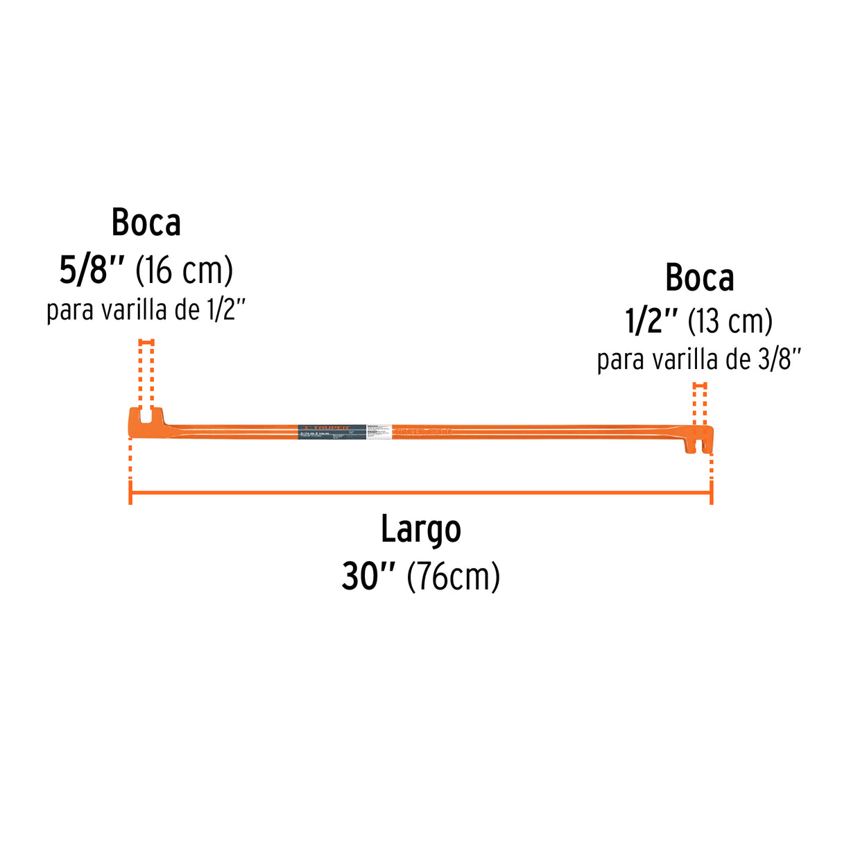 Grifa de Dos Bocas de 5/8 y 1/2', Truper