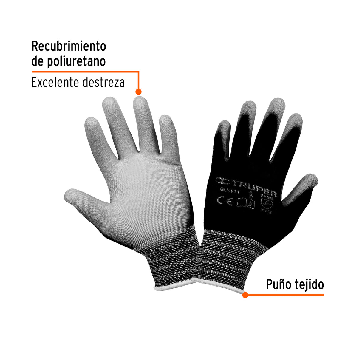 Guantes de Nylon Recubiertos de Poliuretano, Ch, Truper