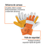 Guantes de Carnaza y Loneta, con Refuerzo, Unitalla, Truper