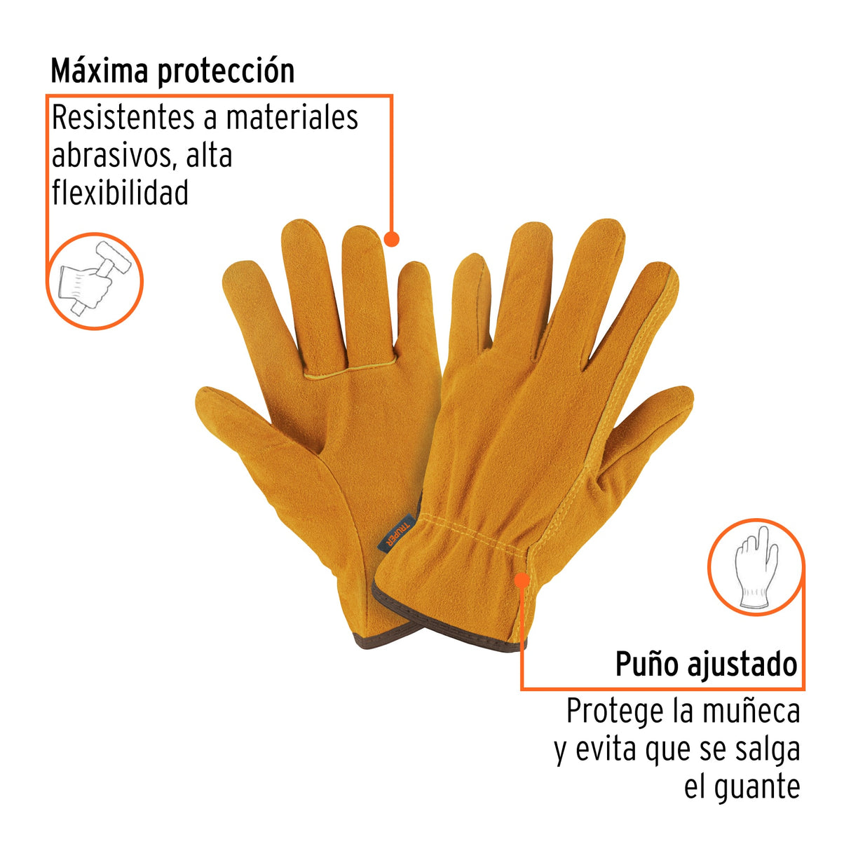 Guantes de Carnaza, Usos Generales, Ch, Truper