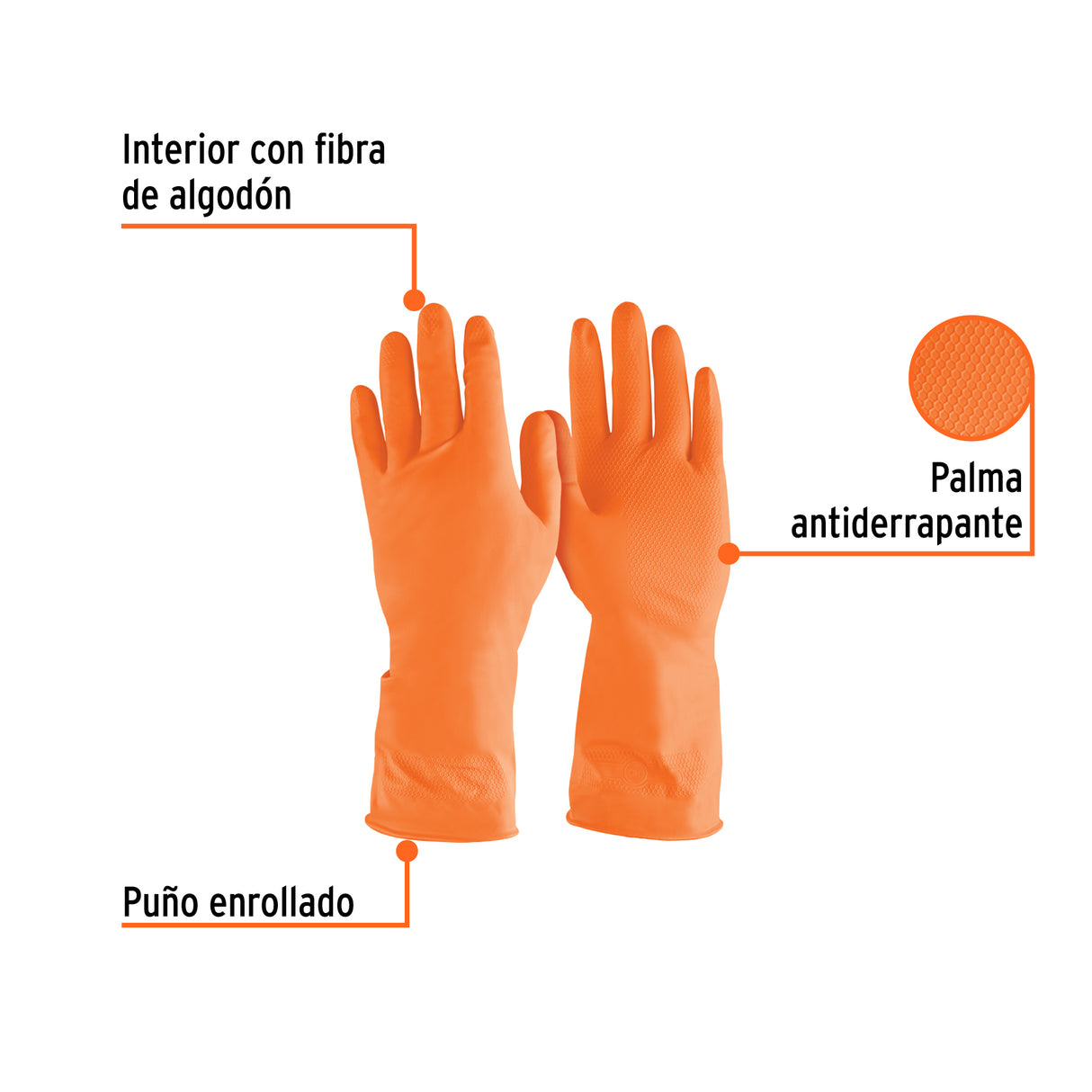 Guantes de Látex para Limpieza, Ch, Truper
