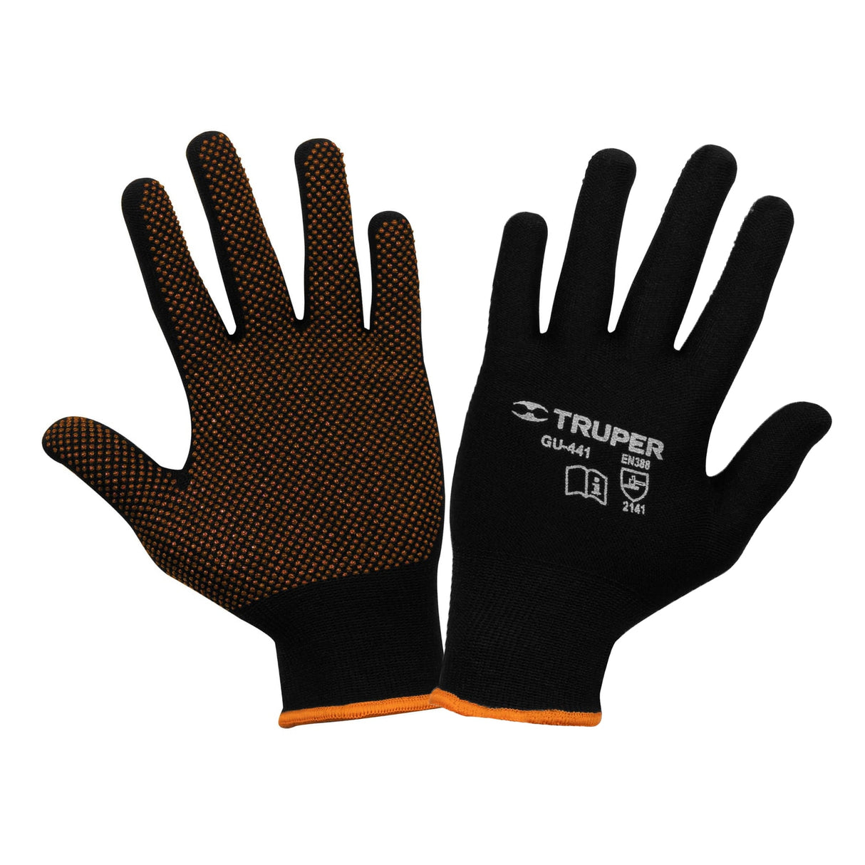 Guantes de Poliéster con Puntos de PVC en Palma, Ch, Truper