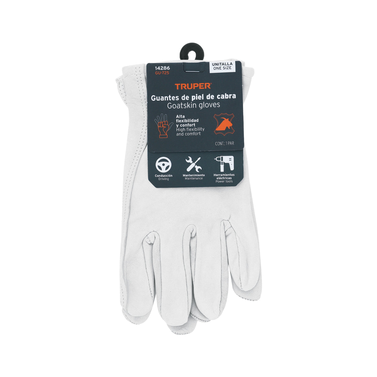 Guantes de Piel de Cabra, Tipo Operador, Truper