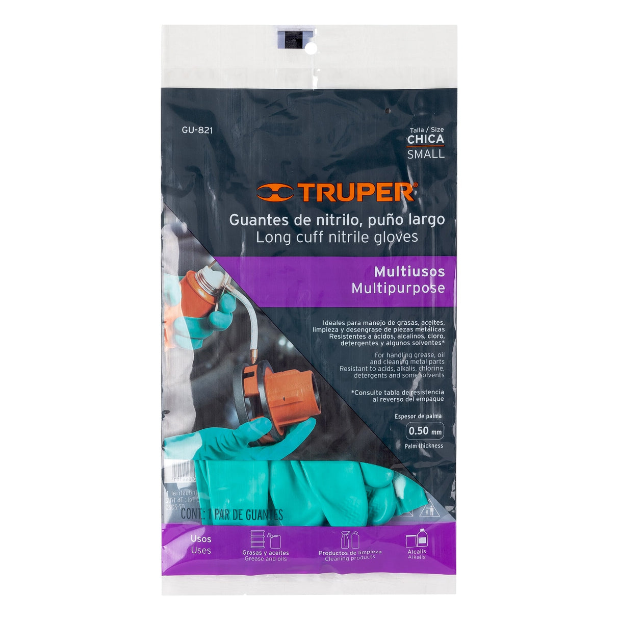 Guantes de Nitrilo Verde, Multiusos, Ch, Truper